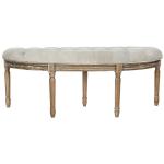 Gray Tufted Velvet Abi Semicircle Bench