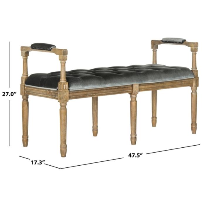 Gray Tufted Velvet Annette Bench