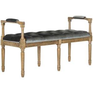 Gray Tufted Velvet Annette Bench