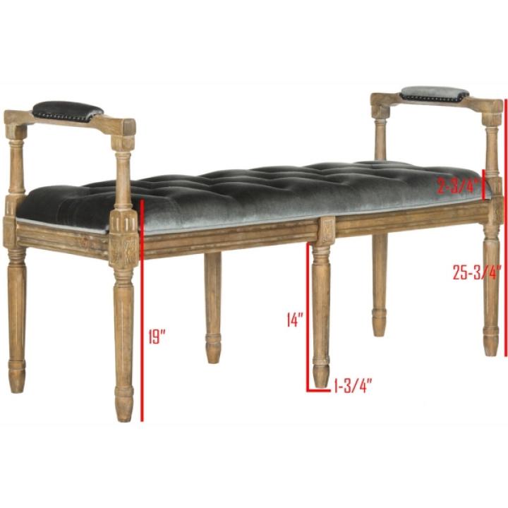 Gray Tufted Velvet Annette Bench