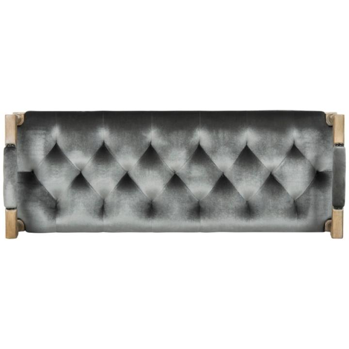 Gray Tufted Velvet Annette Bench