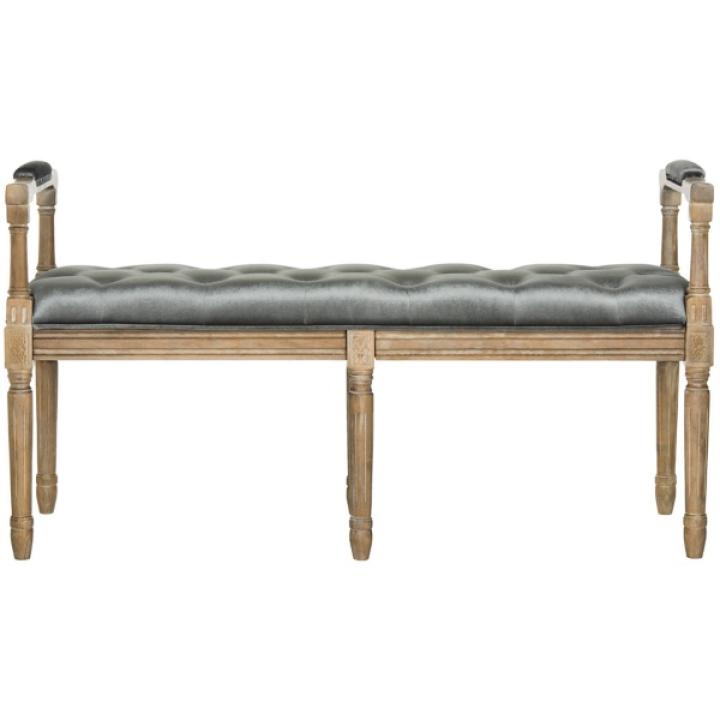 Gray Tufted Velvet Annette Bench