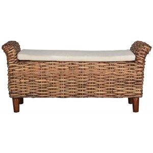 Brown Woven Wood Catharine Bench