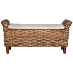 Brown Woven Wood Catharine Bench