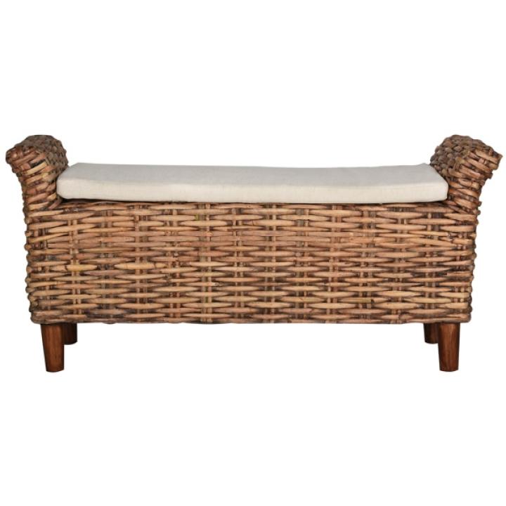 Brown Woven Wood Catharine Bench