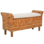 Natural Woven Wood Catharine Bench