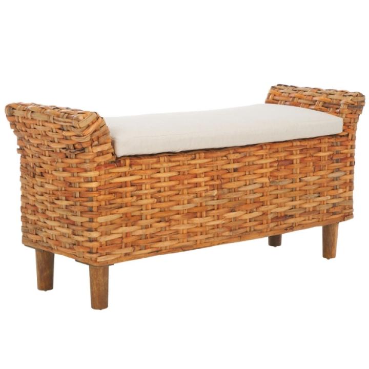 Natural Woven Wood Catharine Bench