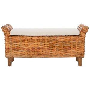 Natural Woven Wood Catharine Bench