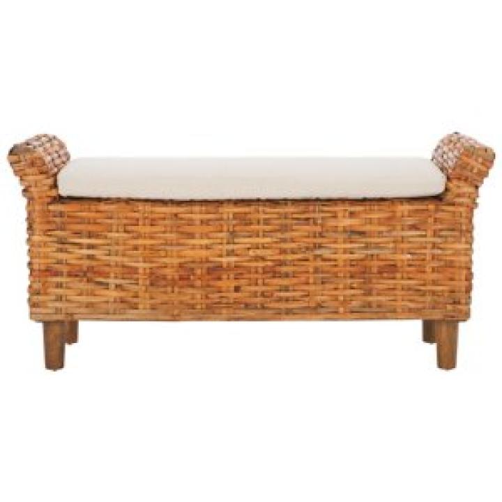 Natural Woven Wood Catharine Bench
