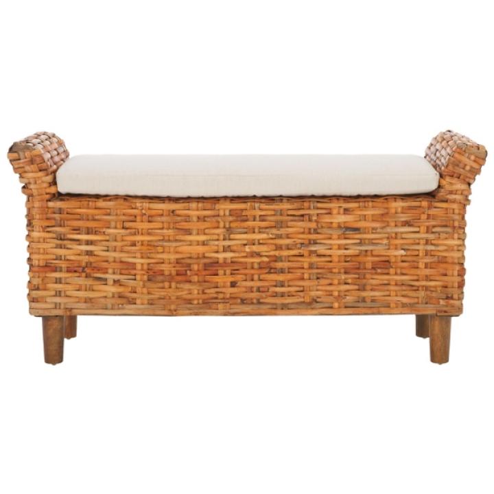 Natural Woven Wood Catharine Bench