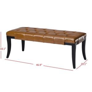 Saddle Brown Faux Leather Lenora Bench