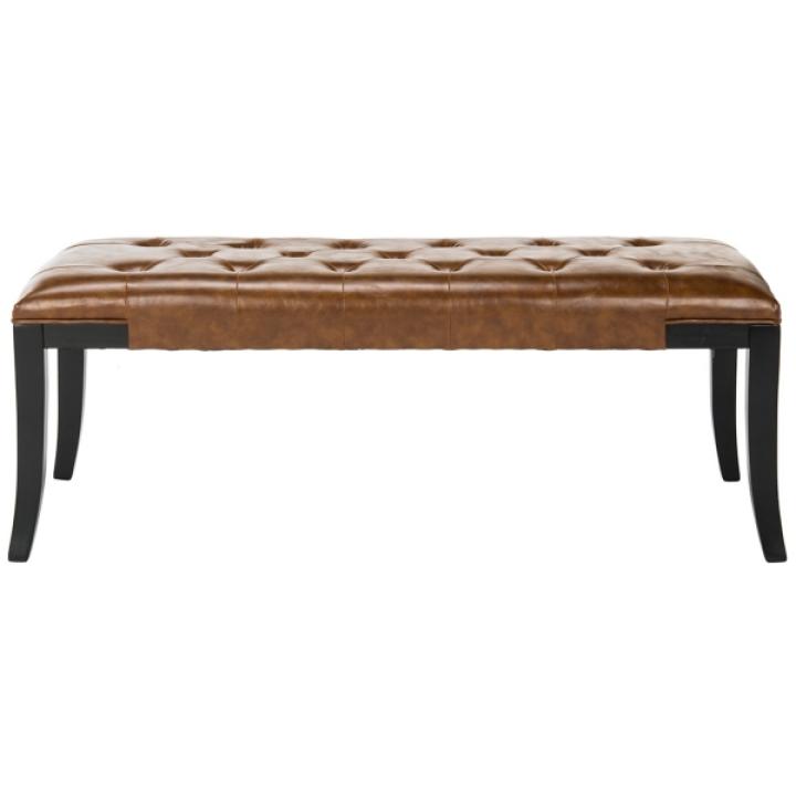 Saddle Brown Faux Leather Lenora Bench
