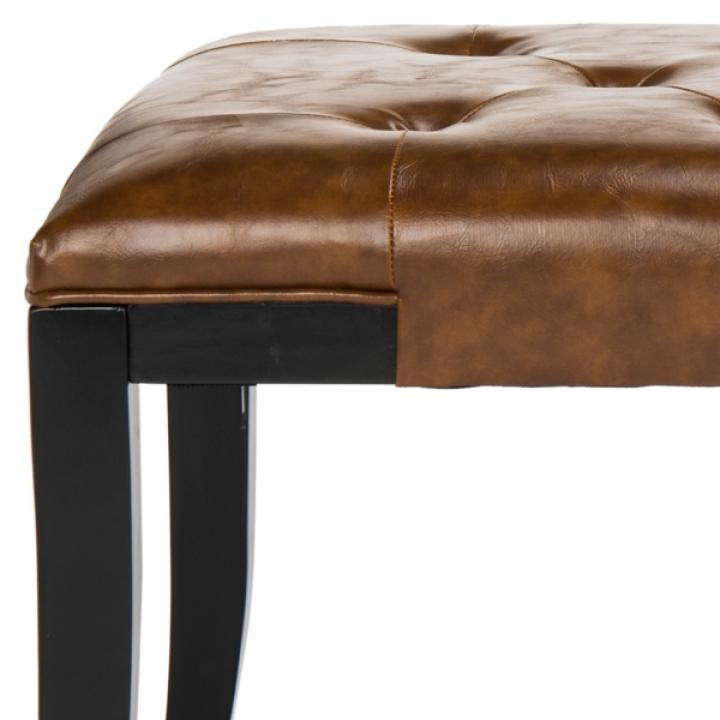 Saddle Brown Faux Leather Lenora Bench