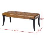 Saddle Brown Faux Leather Lenora Bench