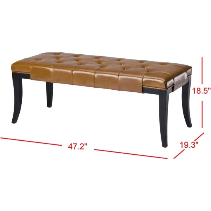 Saddle Brown Faux Leather Lenora Bench