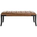 Saddle Brown Faux Leather Lenora Bench