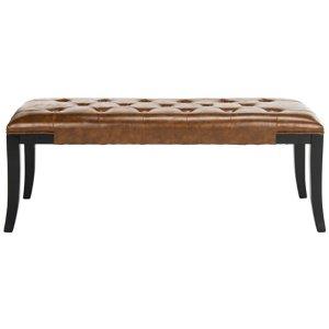 Saddle Brown Faux Leather Lenora Bench