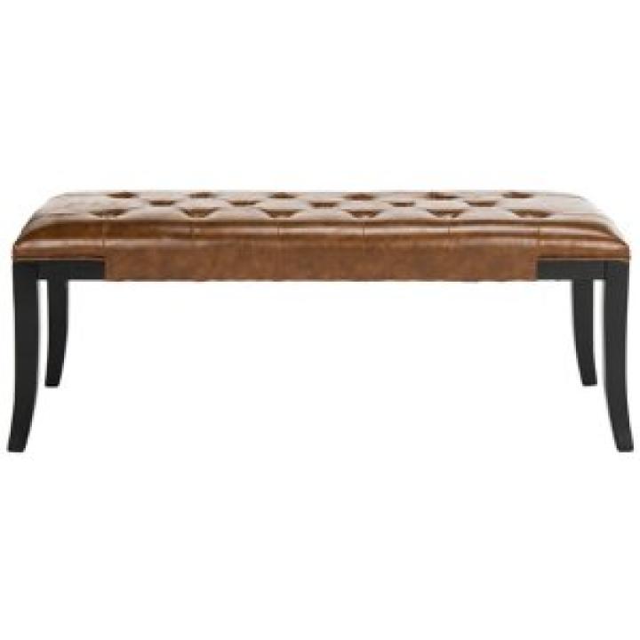 Saddle Brown Faux Leather Lenora Bench