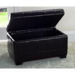Brown Faux Leather Tina Upholstered Storage Bench