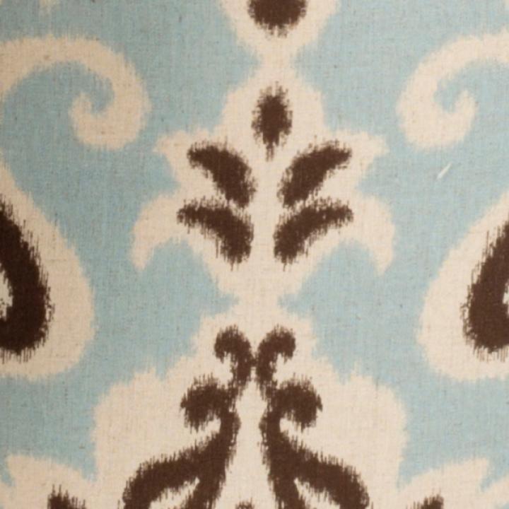 Light Blue Paisley Tufted Shoe Storage Ottoman