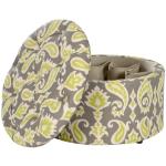 Green Paisley Tufted Shoe Storage Ottoman