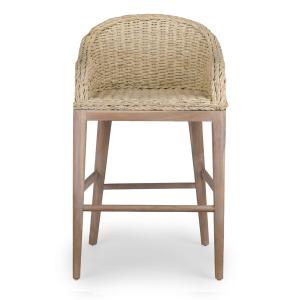 Whitewash Woven Rattan Counter Stool