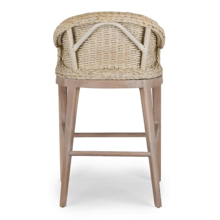 Whitewash Woven Rattan Counter Stool