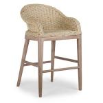 Whitewash Woven Rattan Counter Stool