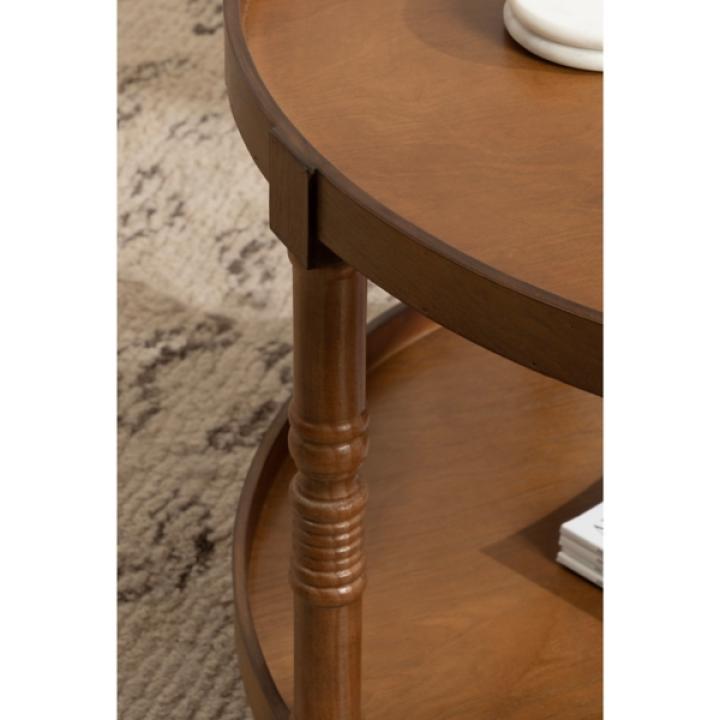 Natural Rustic Bellport Round Coffee Table