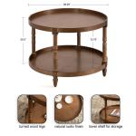 Natural Rustic Bellport Round Coffee Table