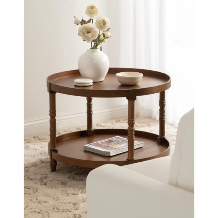 Natural Rustic Bellport Round Coffee Table