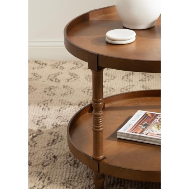 Natural Rustic Bellport Round Coffee Table