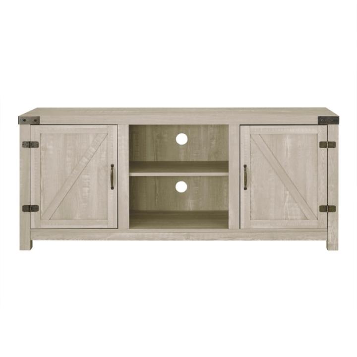 Cream Barn Door Modern Farmhouse TV Stand