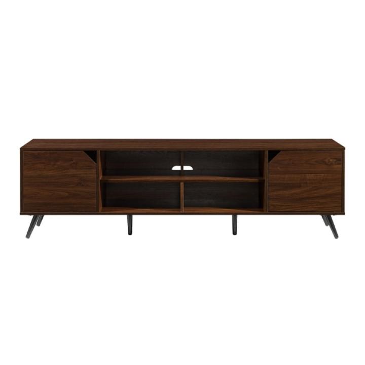 Walnut Contemporary 2-Door TV Stand