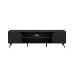 Black Contemporary 2-Door TV Stand