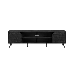 Black Contemporary 2-Door TV Stand