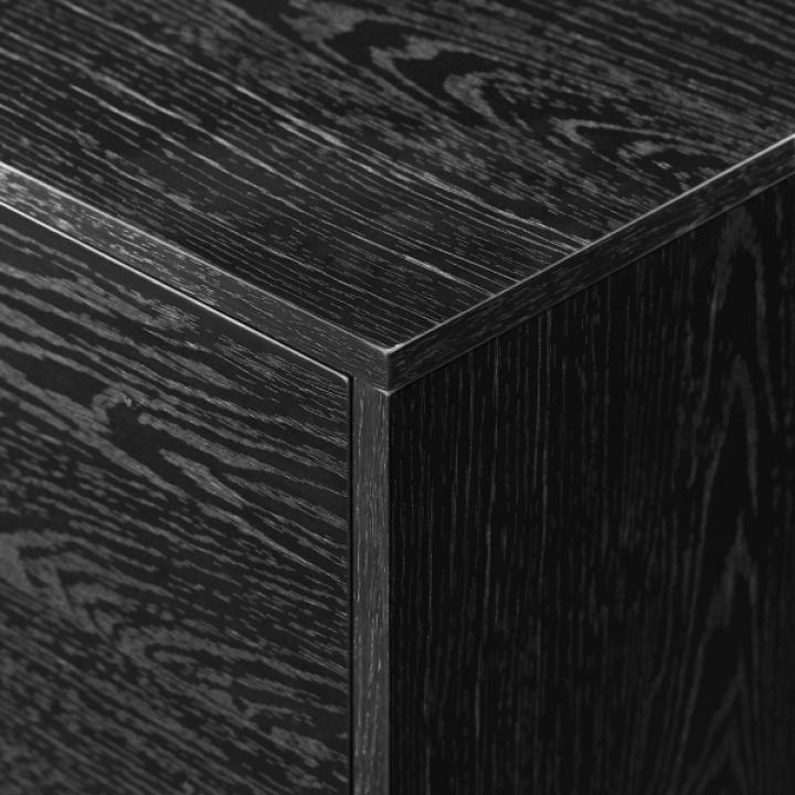 Black Contemporary 2-Door TV Stand