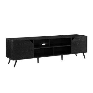 Black Contemporary 2-Door TV Stand