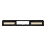 Black Modern Rattan Long Floating TV Stand