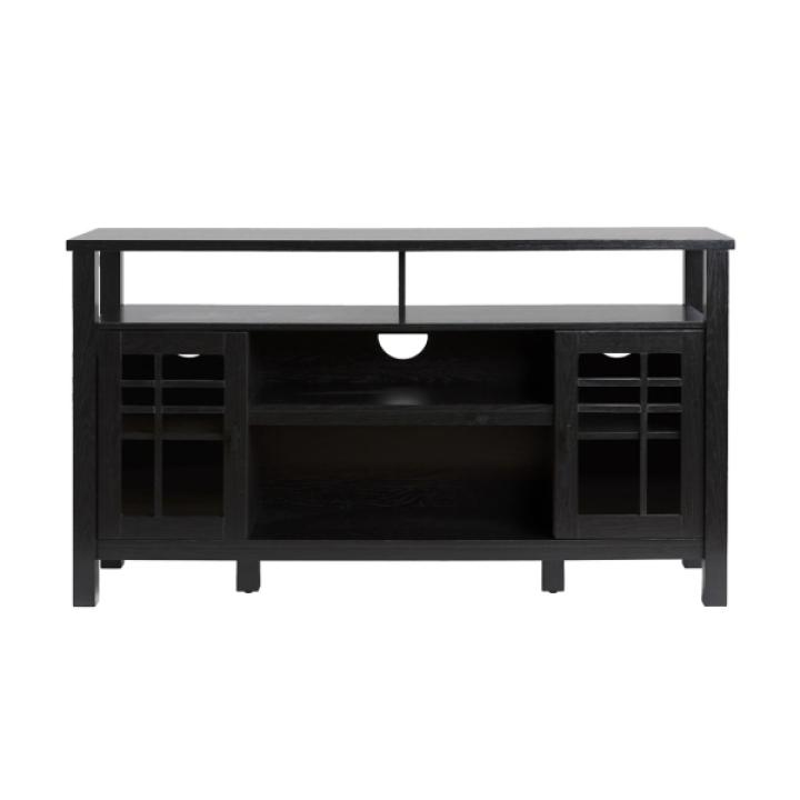 Black Transitional 2-Door Sideboard TV Stand