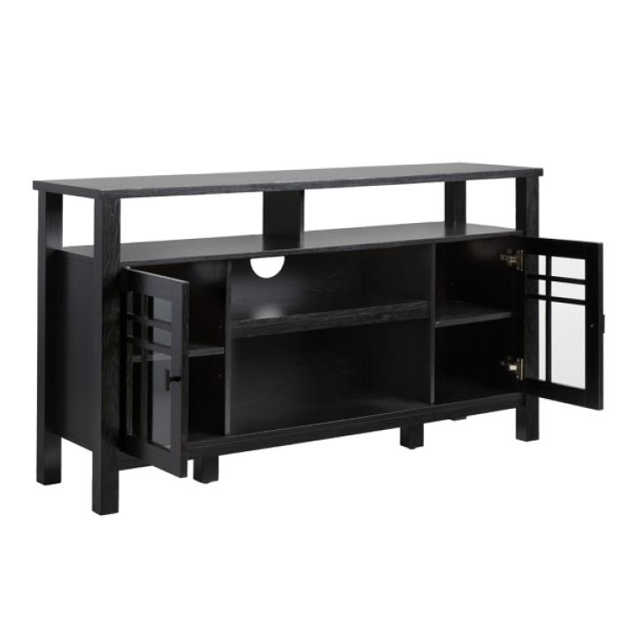 Black Transitional 2-Door Sideboard TV Stand