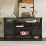 Black Transitional 2-Door Sideboard TV Stand