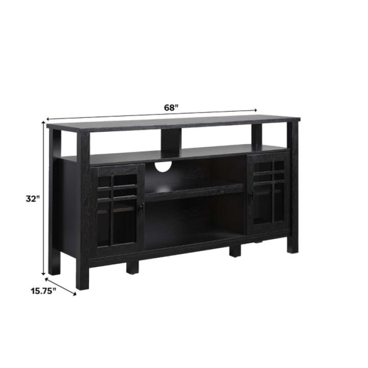 Black Transitional 2-Door Sideboard TV Stand