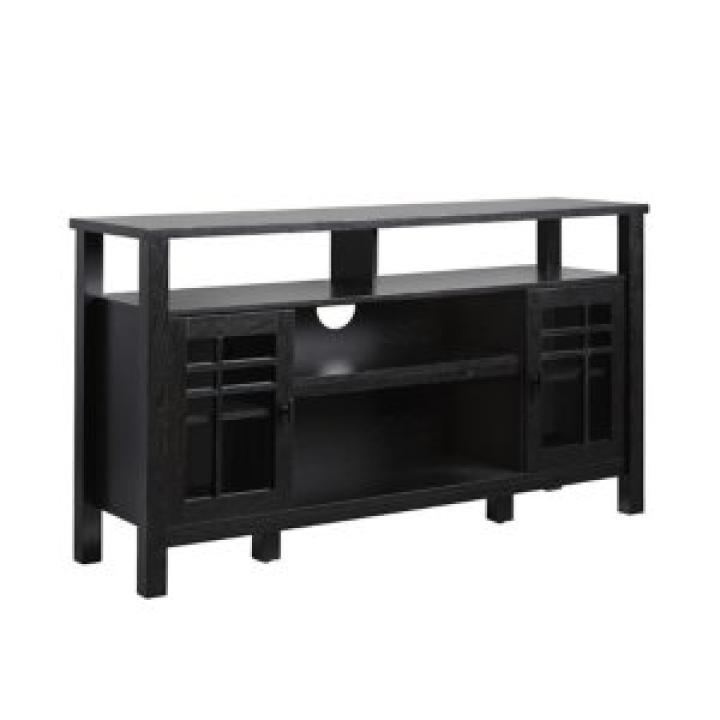 Black Transitional 2-Door Sideboard TV Stand
