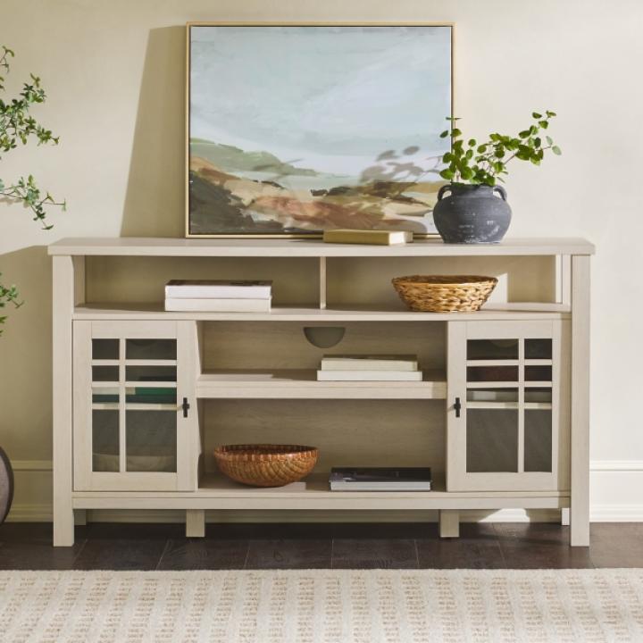 Cream Transitional 2-Door Sideboard TV Stand