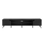Black Contemporary 2-Door TV Stand, 80 in.