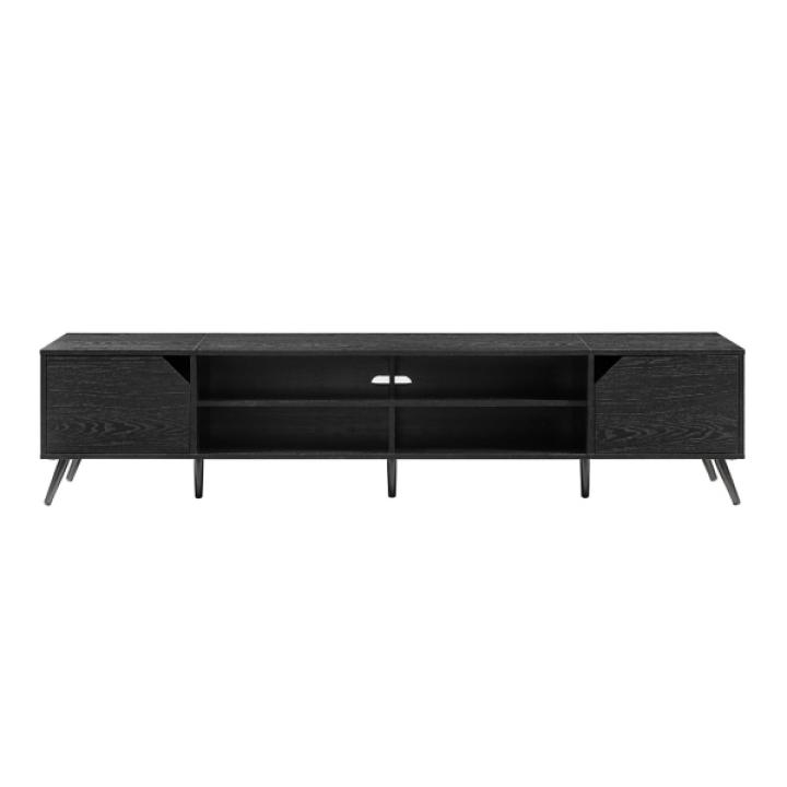 Black Contemporary 2-Door TV Stand, 80 in.