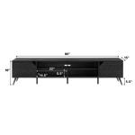 Black Contemporary 2-Door TV Stand, 80 in.