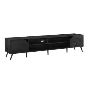 Black Contemporary 2-Door TV Stand, 80 in.