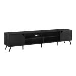 Black Contemporary 2-Door TV Stand, 80 in.